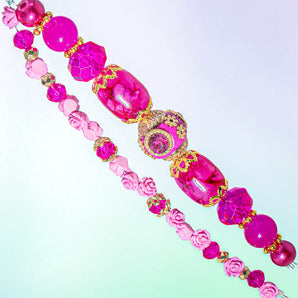 Bead Strand Duo in French Fuchsia