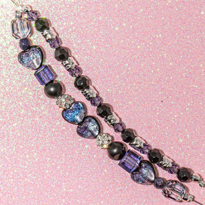 Lampwork Bead Strand Duo in Purple Passion