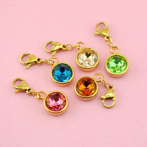 Elegant Rhinestone Charm with Lobster Claw Clasp