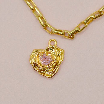 Elegant Rose 18K Gold Charm