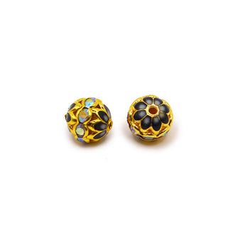 Enamel Bead Pair in Black