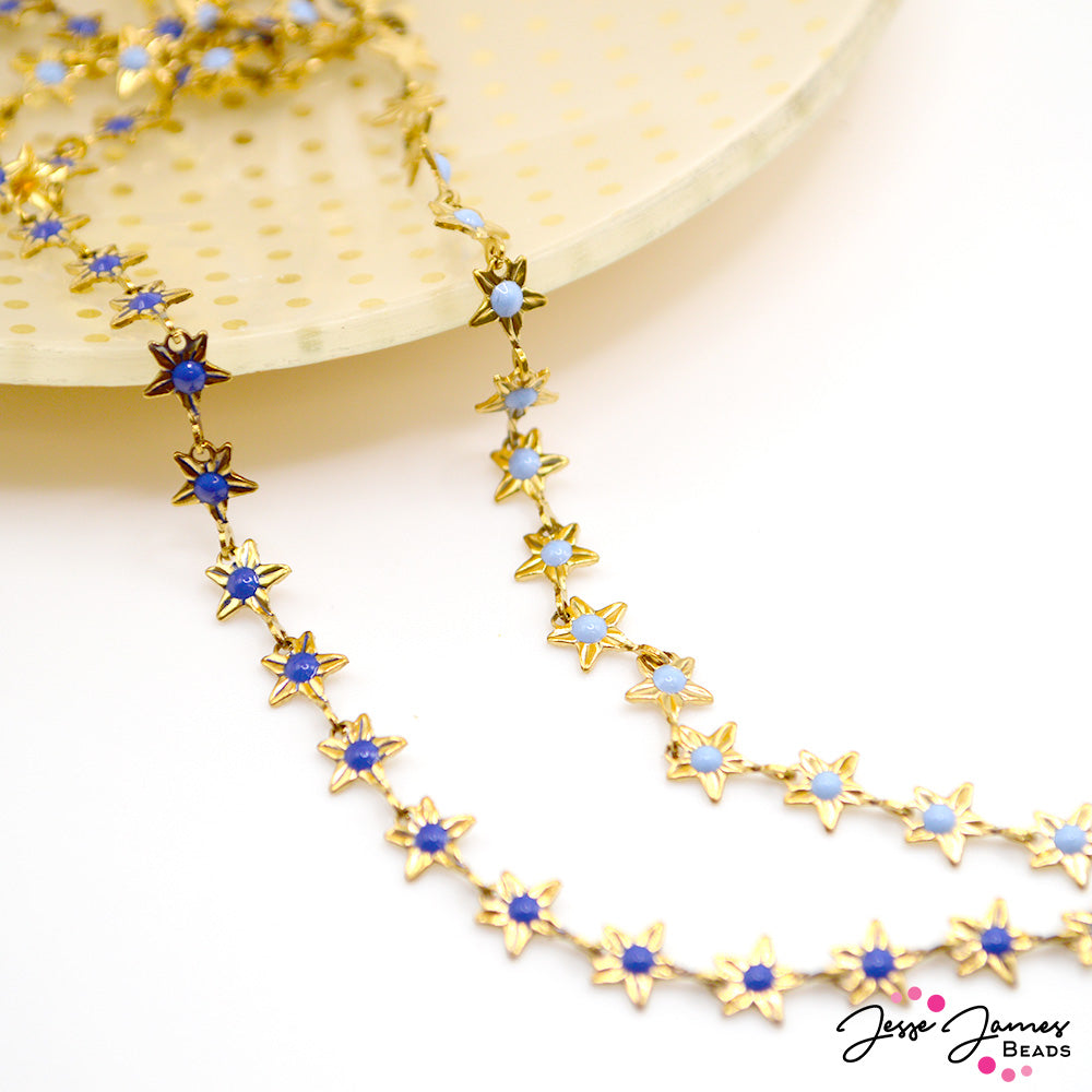 Evil Eye Enamel Star Chain Duo