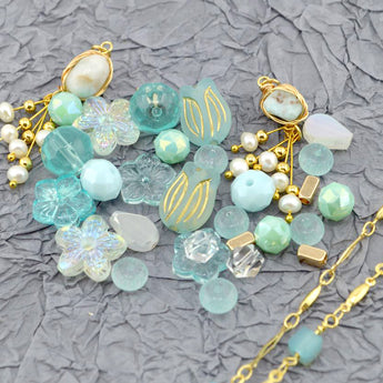 Bead Mix & Chain Duo in Tulips & Raindrops