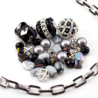 Bead Mix & Chain in Elegant Black