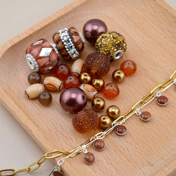 Bead Mix & Chain in Hot Cocoa Brown