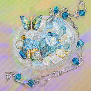 Bead Mix & Chain Duo in Oceanic Blue Butterflies