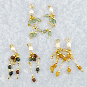 Natural Stone & Pearl Pendant Set