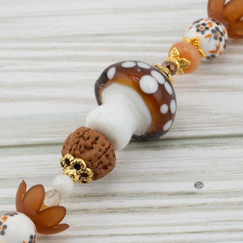 Autumn Bead Strand in Mushrooms on the Forest Floor