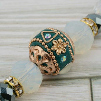 Autumn Boho Bead Strand in Sparkling Pine Tree