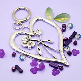 Birth Month Flower Keychain Kit in February Violet