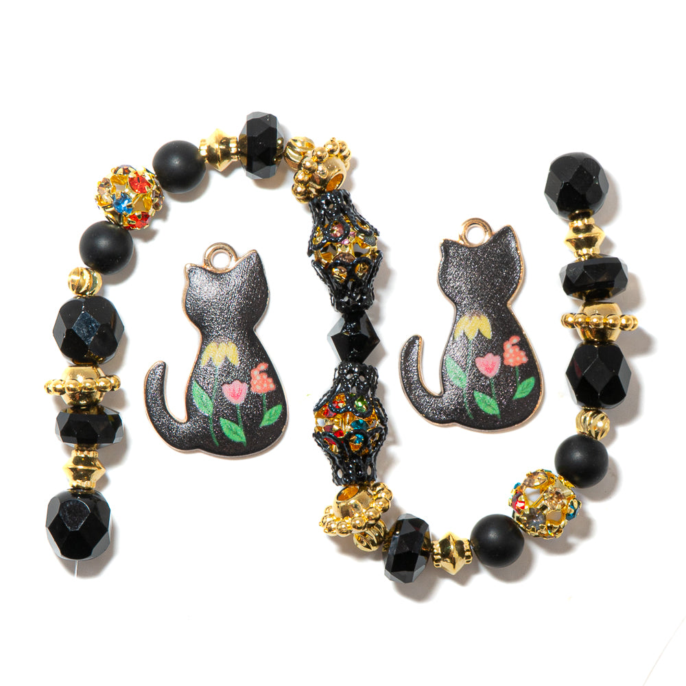 Feline Fancy Bead Mix in Black Cat