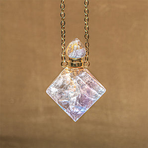 Natural Fluorite Perfume Bottle Pendant