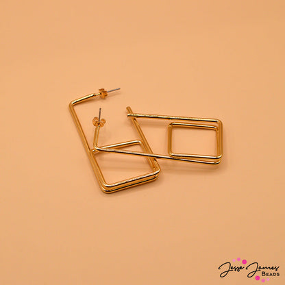 Funky 8 Beadable Earring Findings in Gold