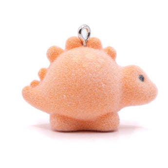 Flocked Resin Focal Charm in Potato the Stegosaurus
