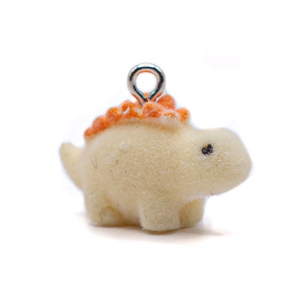 Flocked Resin Focal Charm in Sillie the Stegosaurus