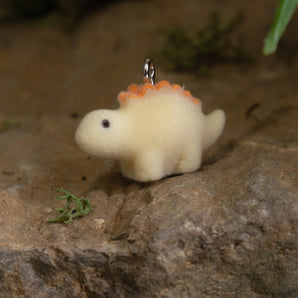 Flocked Resin Focal Charm in Sillie the Stegosaurus