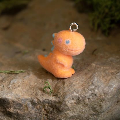 Flocked Resin Focal Charm in Toby the Tarbosaurus
