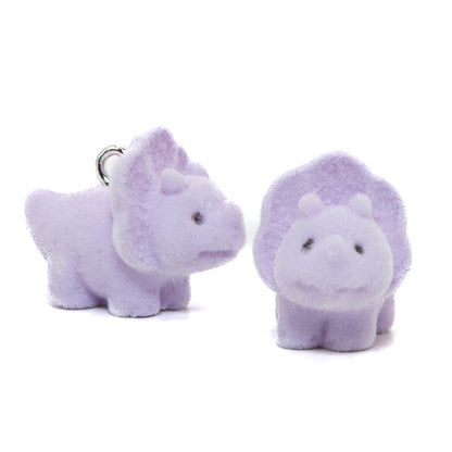 Flocked Resin Focal Charms in Tracie & Trudy the Triceratops