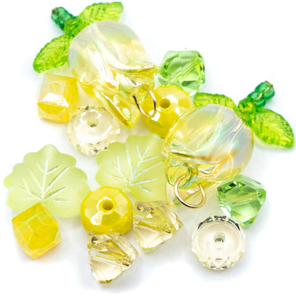 Floral Bead Mix in Lemon Tulips