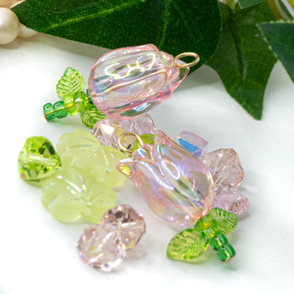 Floral Bead Mix in Strawberry Kiss Tulips