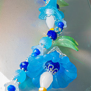 Floral Bead Strand Duo in Blooming Blues
