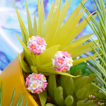 Floral Boho Bead Pair in Coconut Grove