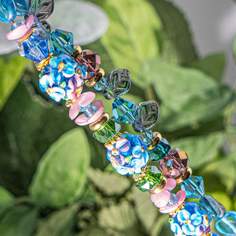Lampwork Bead Strand in Icelantic Garden