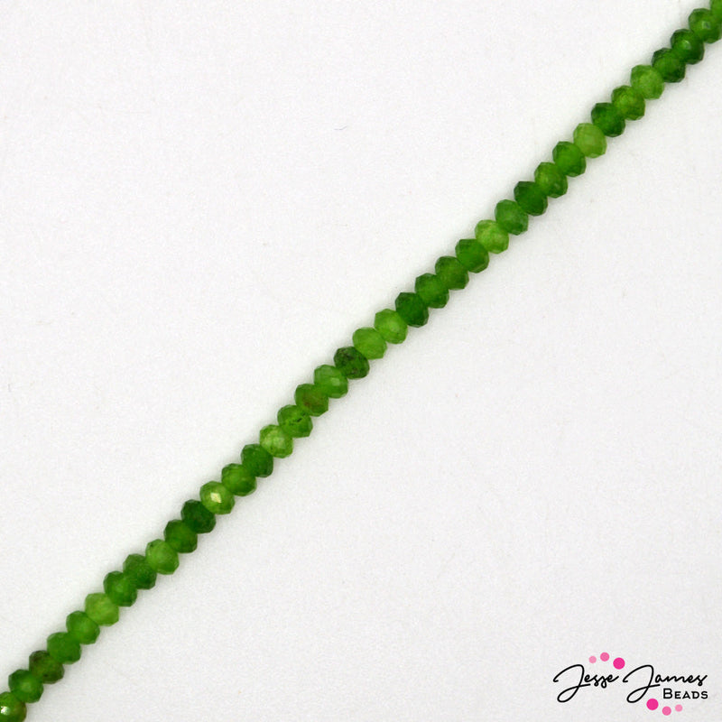 Forest Quartz Stone 3mm Faceted Bead Strand