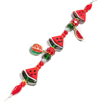 Fruit Bead Strand in Watermelon Washout