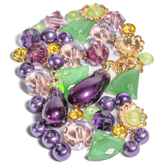 Fruit Mini Bead Mix in Purple Eggplant