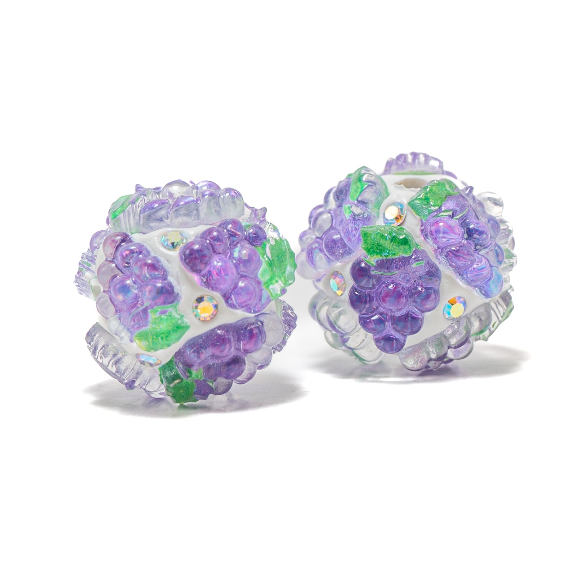 Fruity Boho Bead Pair in Grapes on the Vine