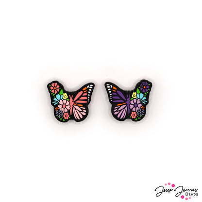 Garden Butterflies Silicone Focal Bead