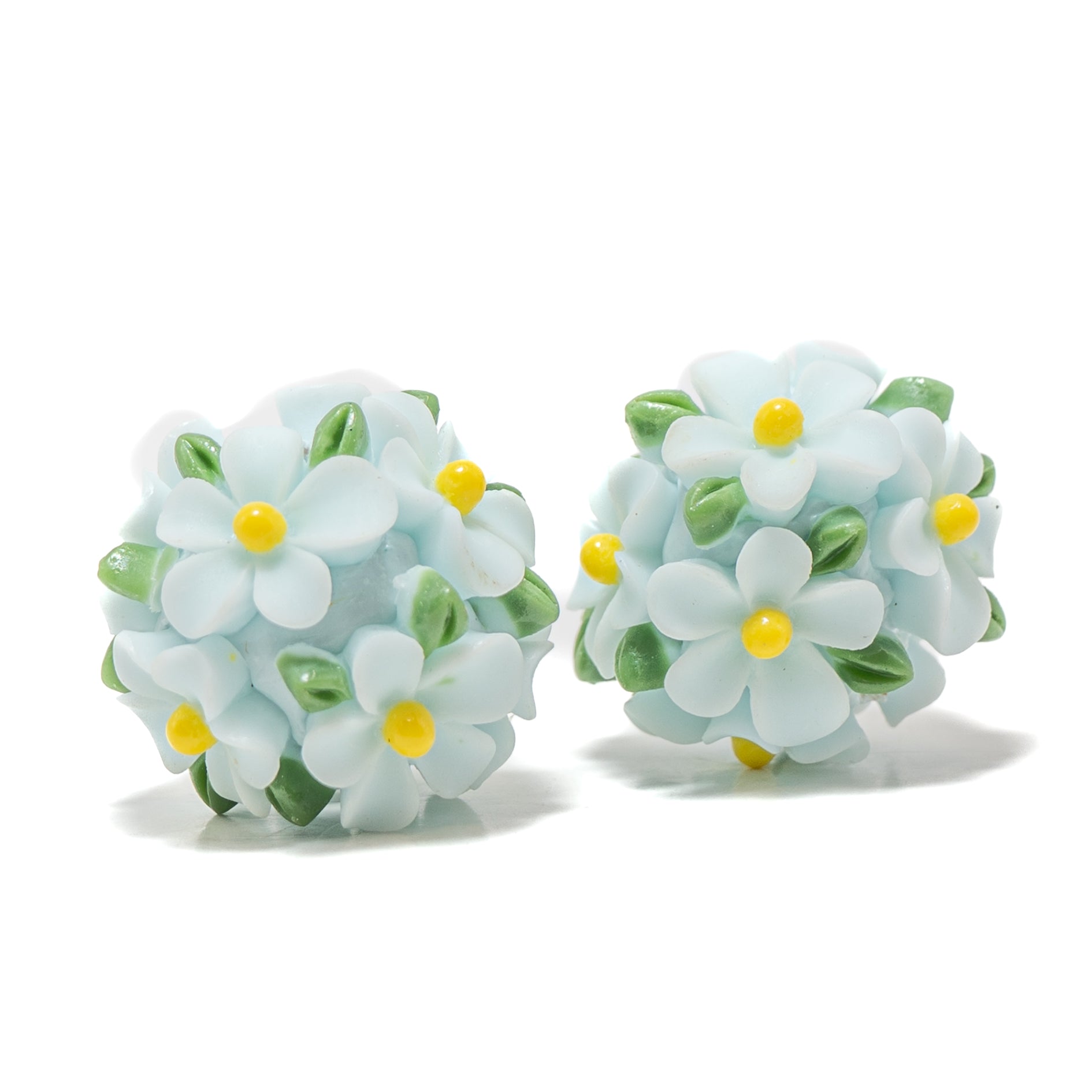 Garden Dreams Boho Bead Pair in Forget-Me-Not