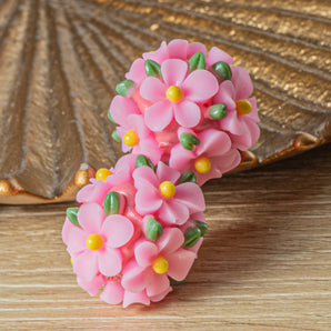 Garden Dreams Boho Bead Pair in Hot Pink