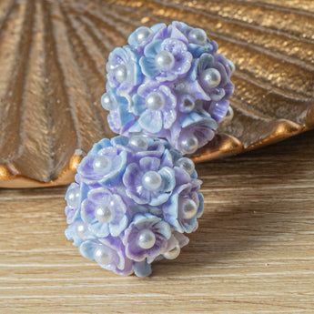 Garden Dreams Boho Bead Pair in Purple Cosmos