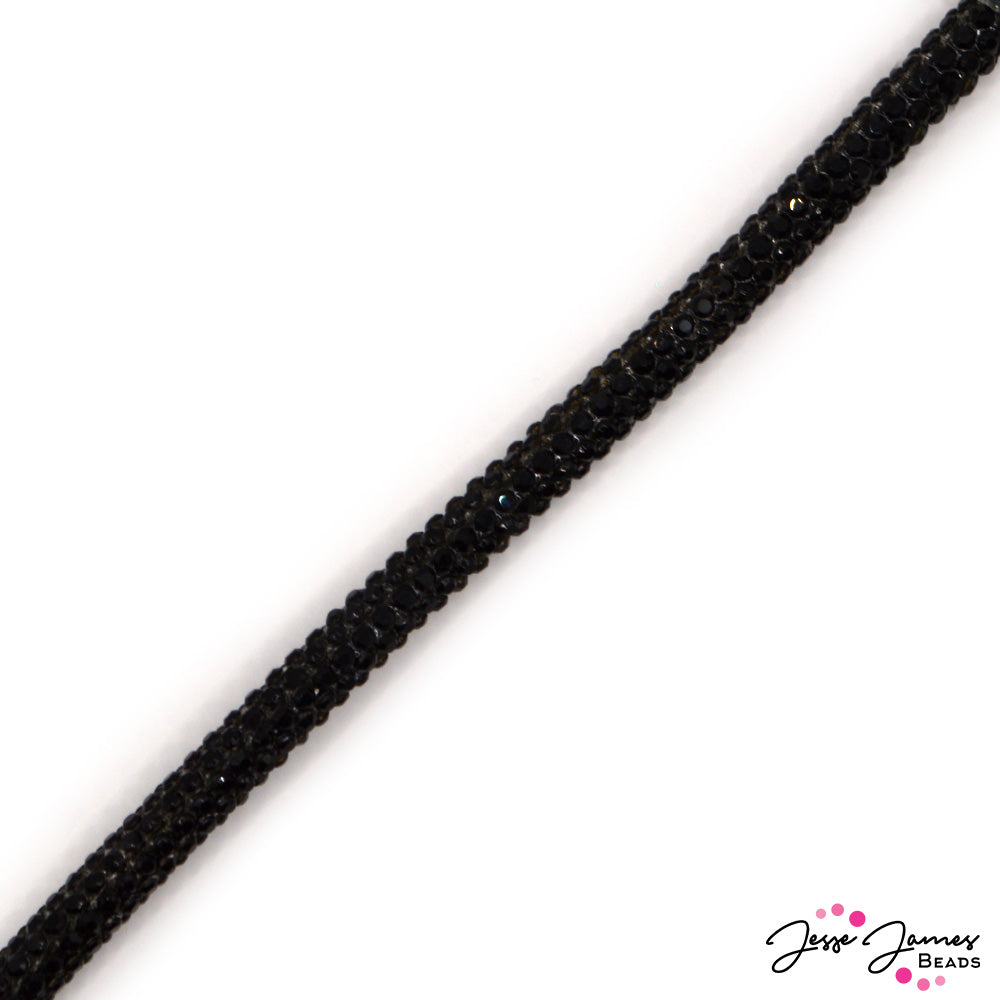 Rhinestone Gem Cord in Midnight Coil