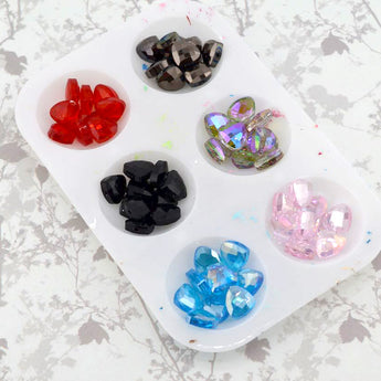 60pc Glass Bead Bundle in Wide Teardrop Sparkles