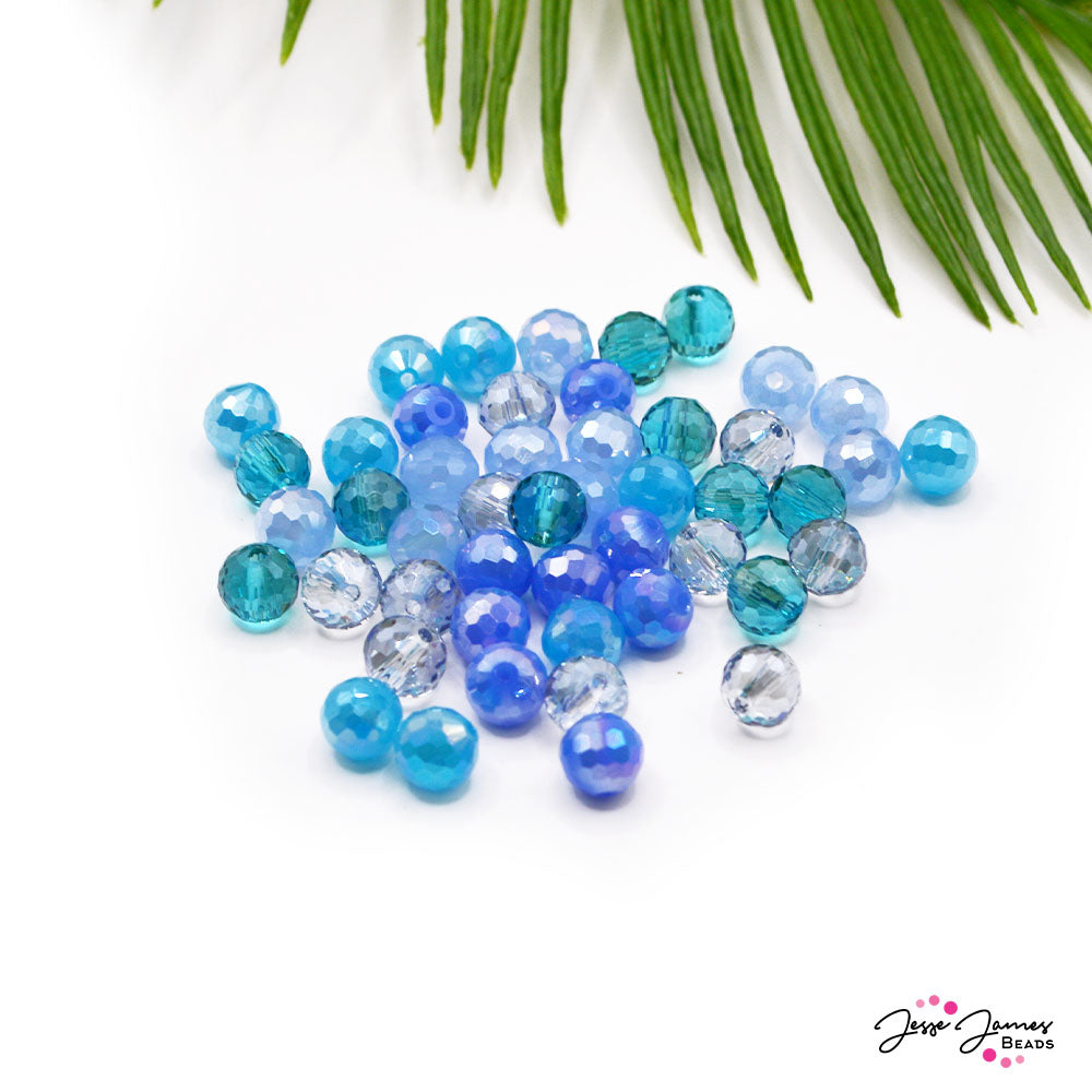 Glass Bead Set in Blue Razz