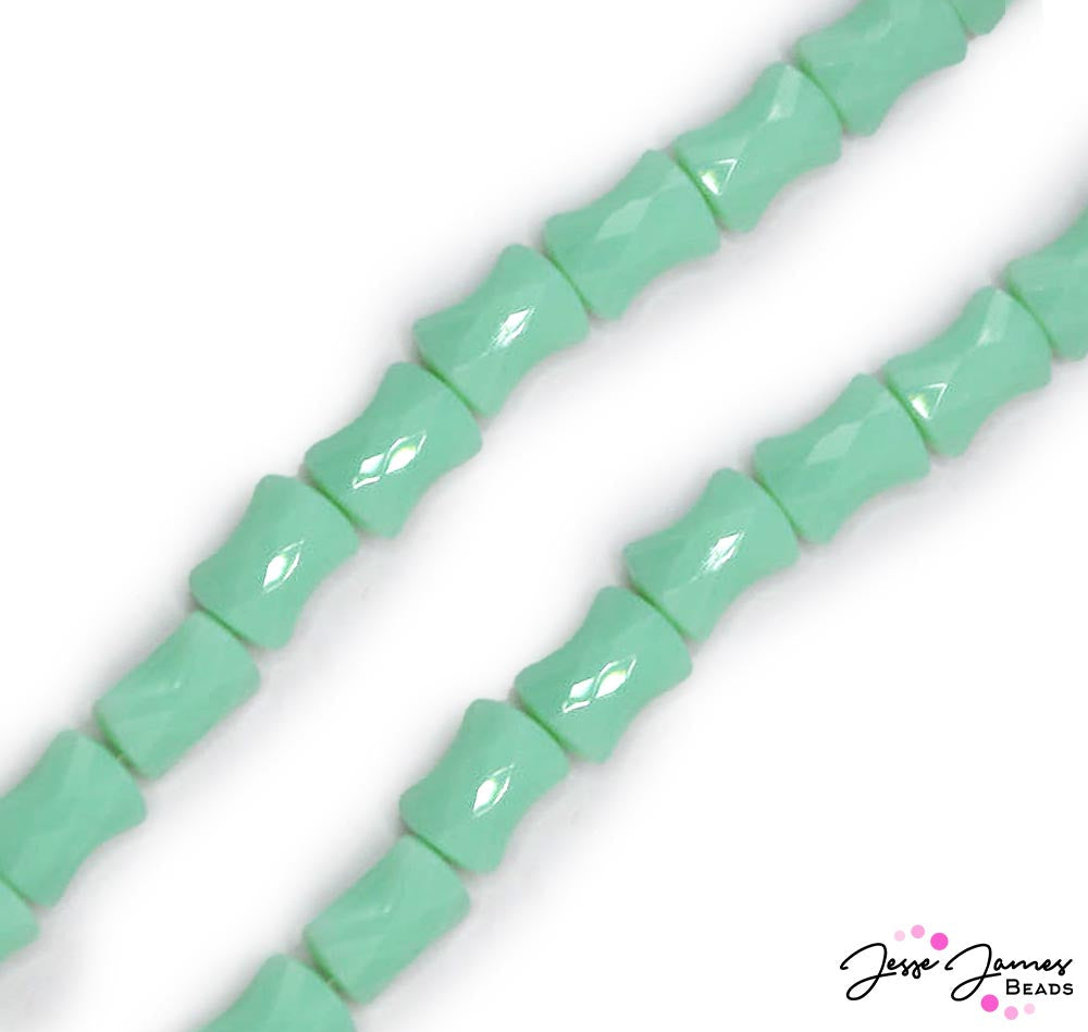 Inspired by the costal views from Pier 60 in Clearwater Florida, this set of beads features a beautiful seaform colored hue. Each bead is features a faceted hourglass shape for classy beach or poolside jewelry creation. 30 pieces per order. Each bead measures 8mm. 