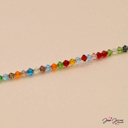 Glass Bead Set in Rainbow Bicones