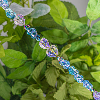 Glass Bead Strand in Crystal AB Hearts