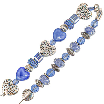 Glass Bead Strand Duo in Perfect Pair of Periwinkle