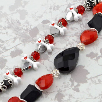Glass Bead Strand Duo in Puppy Love