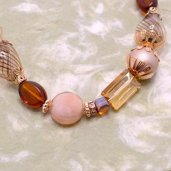 Glass Bead Strand in Coffee Cake