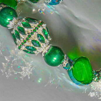 Glass Bead Strand in Enchanted Emerald