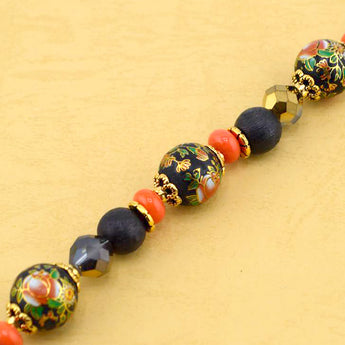 Glass Bead Strand in Haunting Blooms