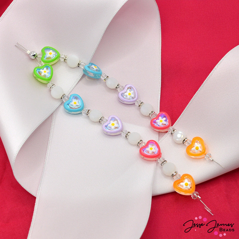 Glass Bead Strand in Macaroon Love Story