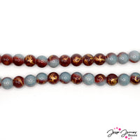 Dive into succulent color with this beautiful two-toned glass beads. These beads feature a unique ombre of light blue and bronze. Each bead measures 10mm round. Sold by the strand. Each strand includes 80 beads.