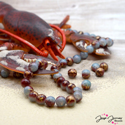 Glass Bead Strand in Maine Lobster