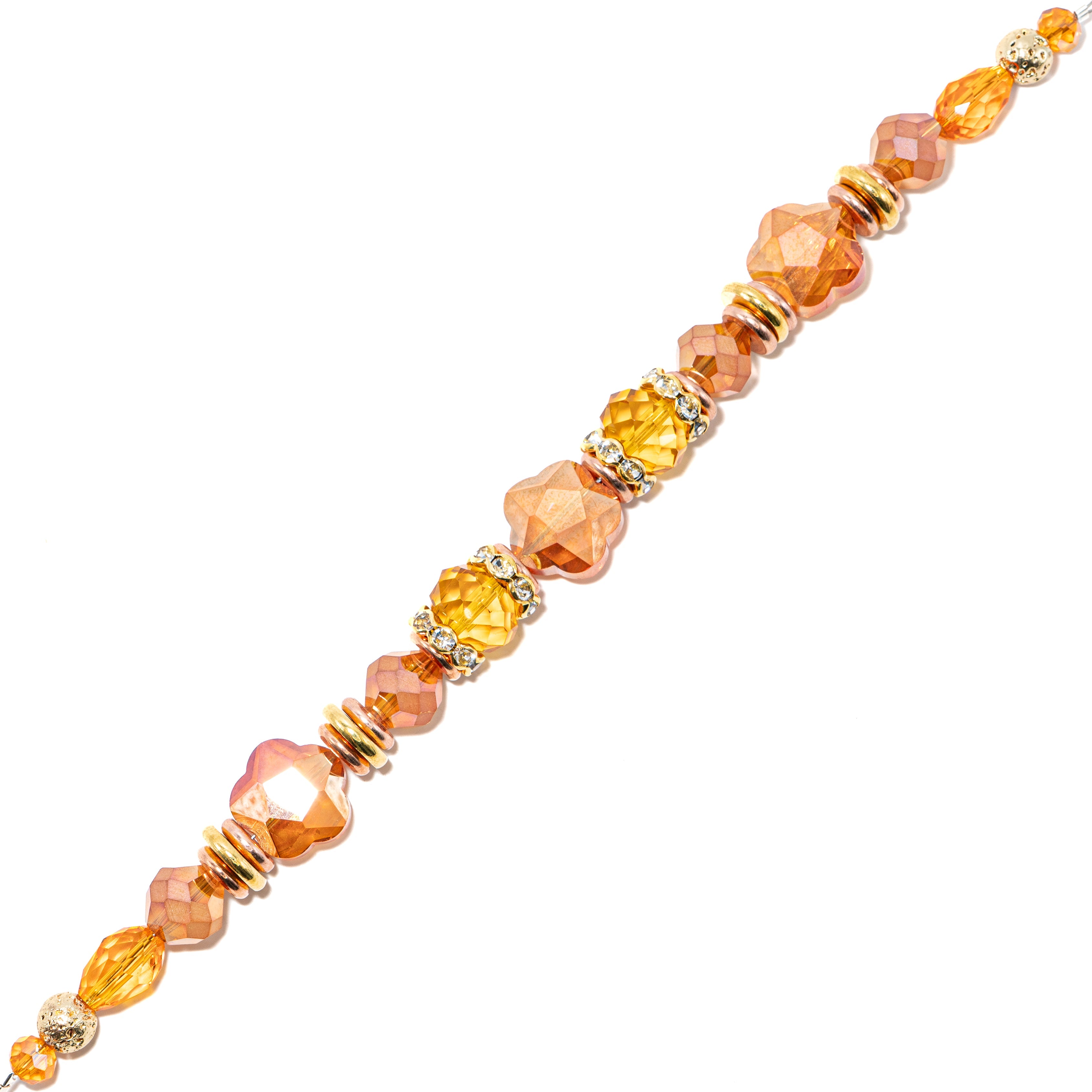 Glass Bead Strand in Pumpkin Seeds